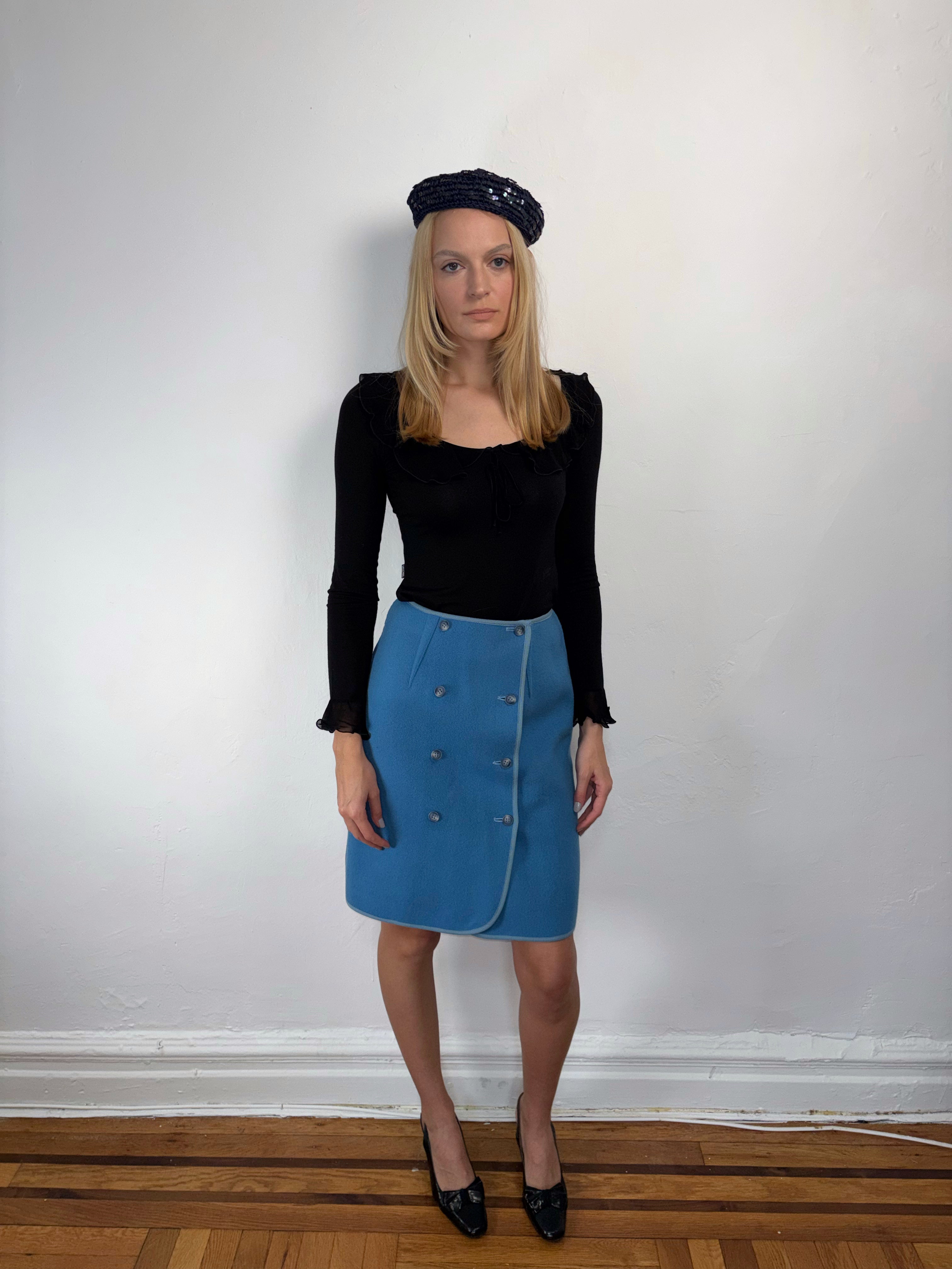 Moschino Black Ruffle Blouse