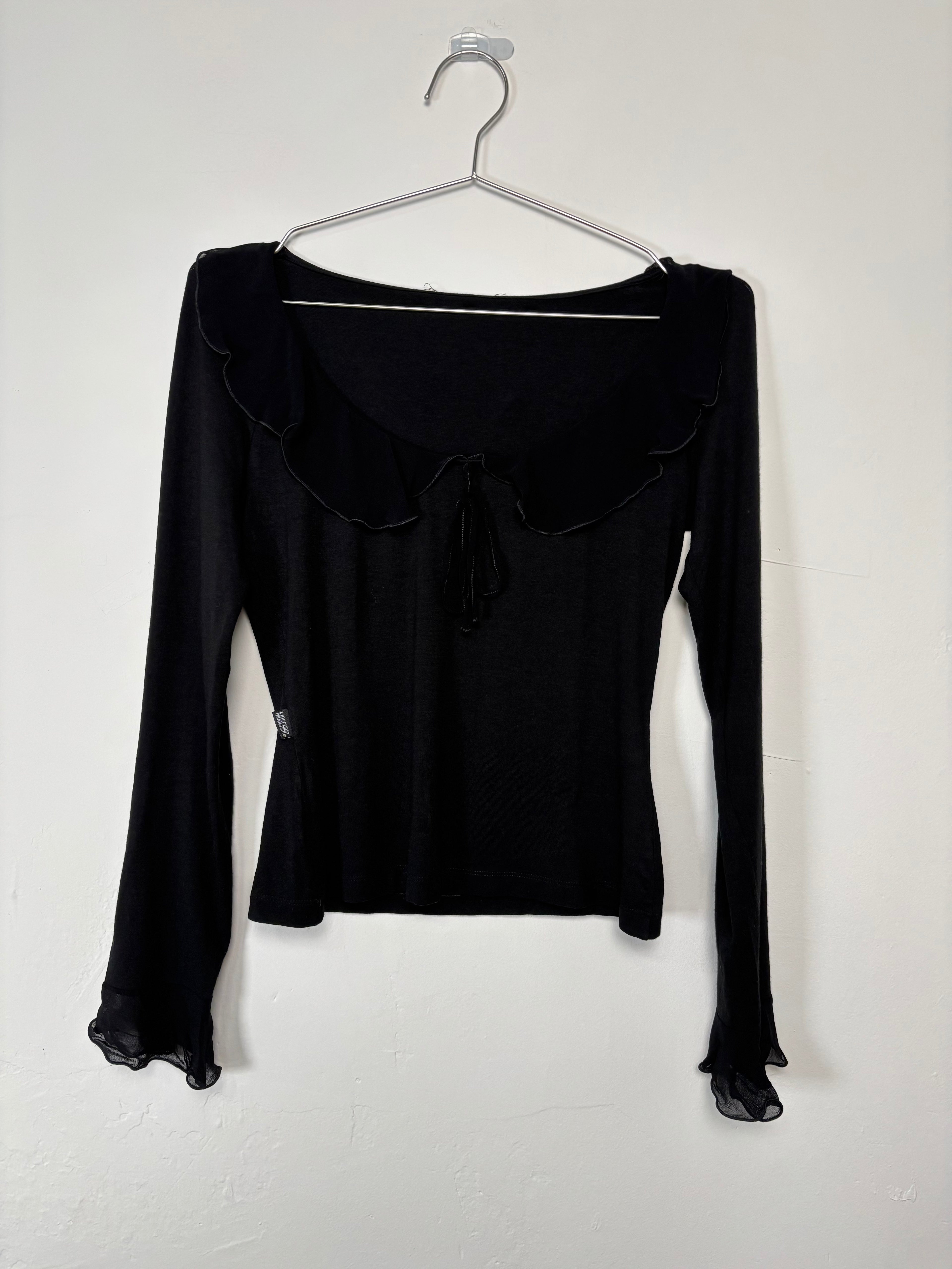Moschino Black Ruffle Blouse