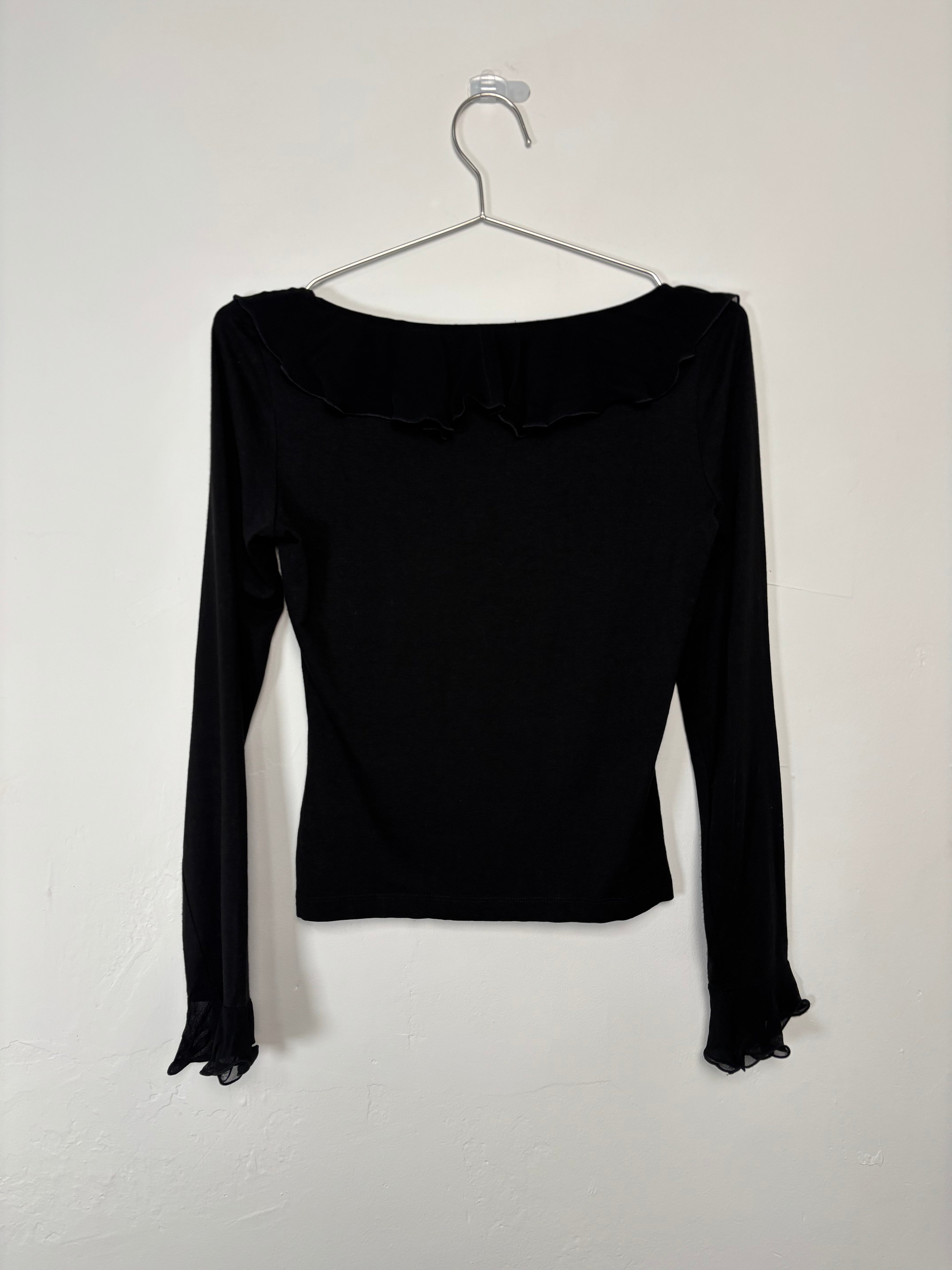 Moschino Black Ruffle Blouse