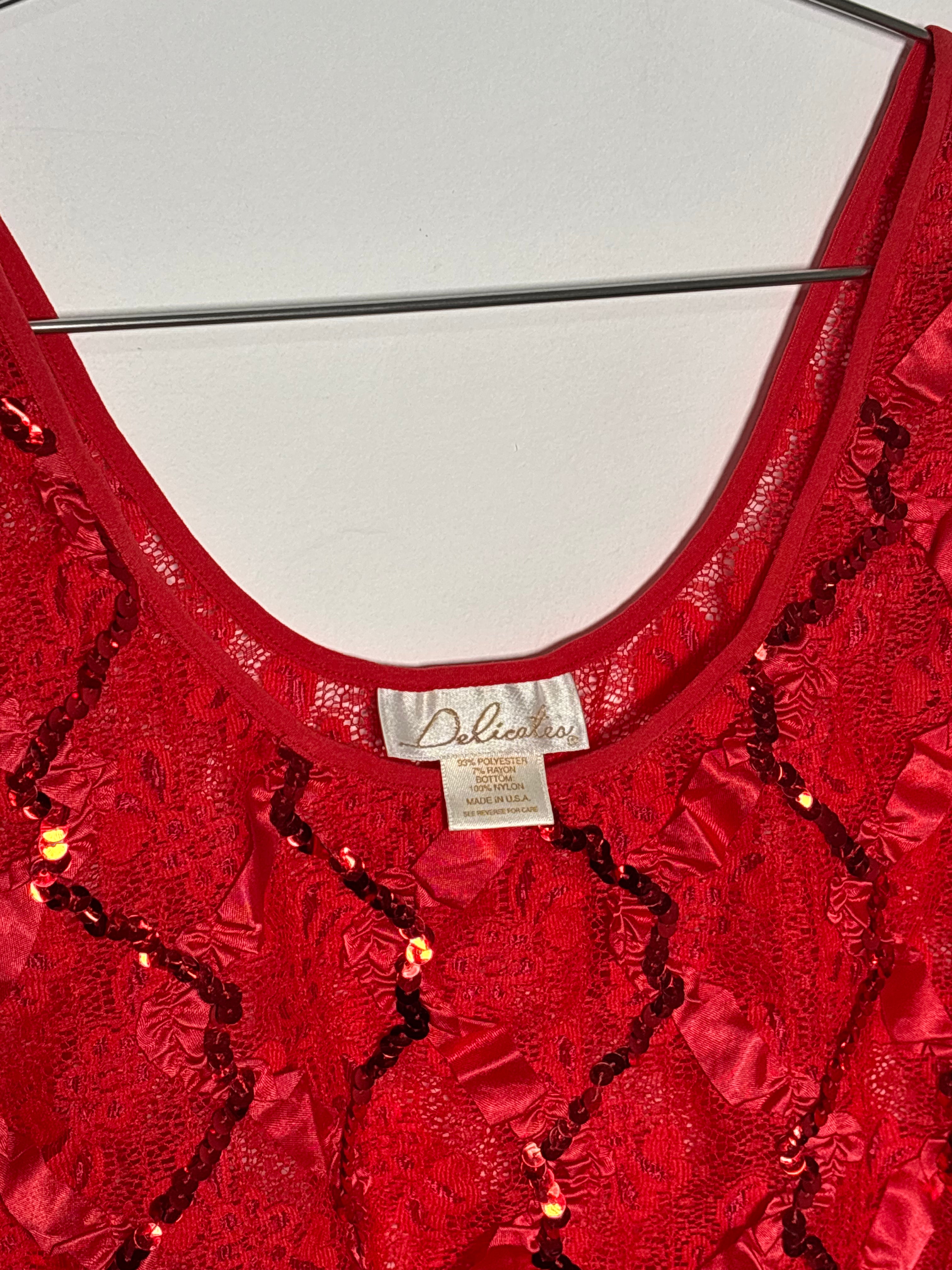 Vintage Red Sparkle Bodysuit